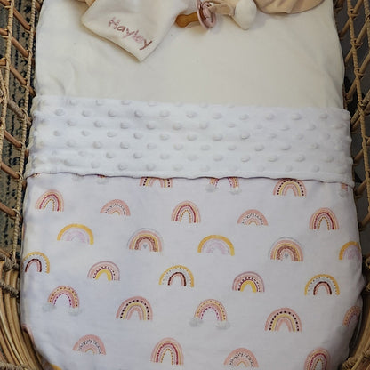 lavender rainbow handmade minky blanket