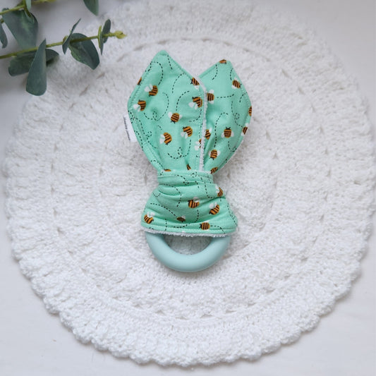 Green Bee Silicone Bunny Ear Teether
