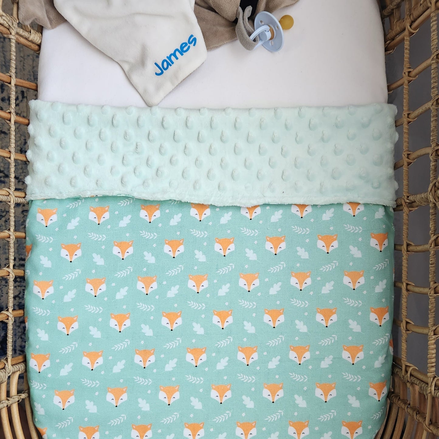 Green Fox Minky Blanket